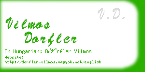 vilmos dorfler business card